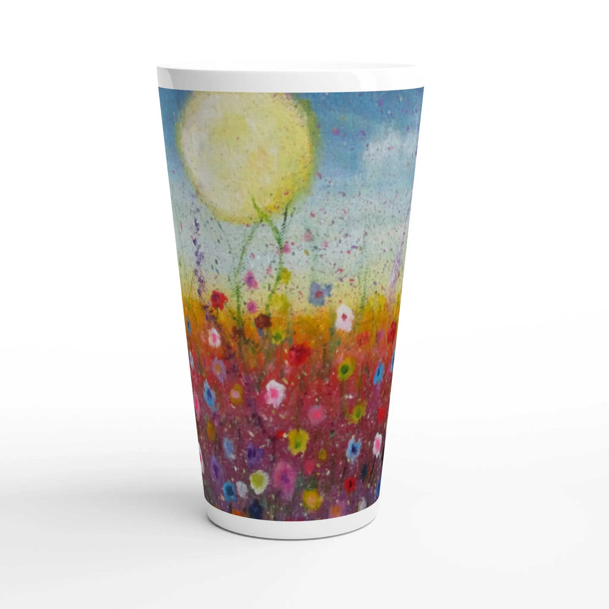 Petalled Skies ~ Latte 17oz Ceramic Mug