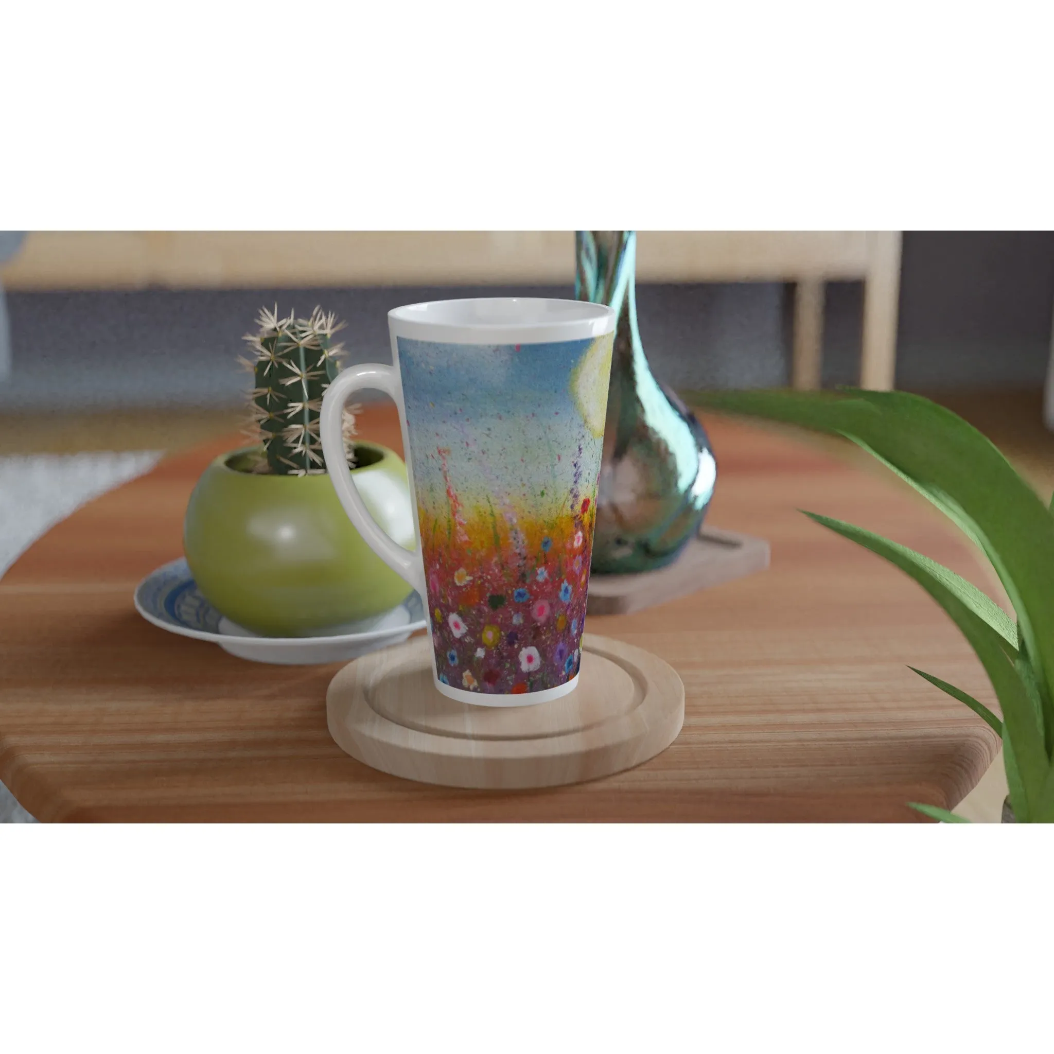 Petalled Skies ~ Latte 17oz Ceramic Mug