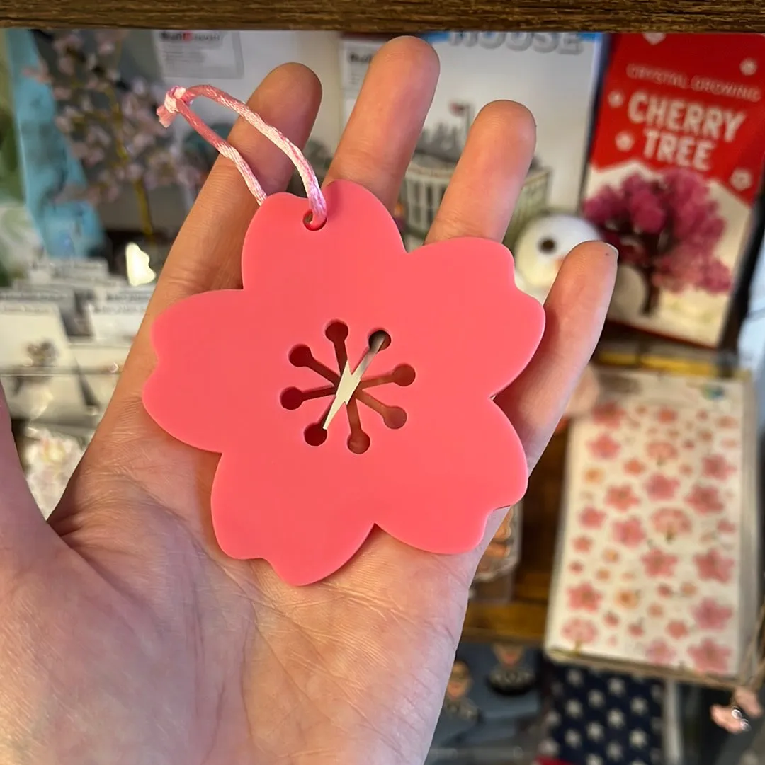 Pink Acrylic Cherry Blossom Ornament