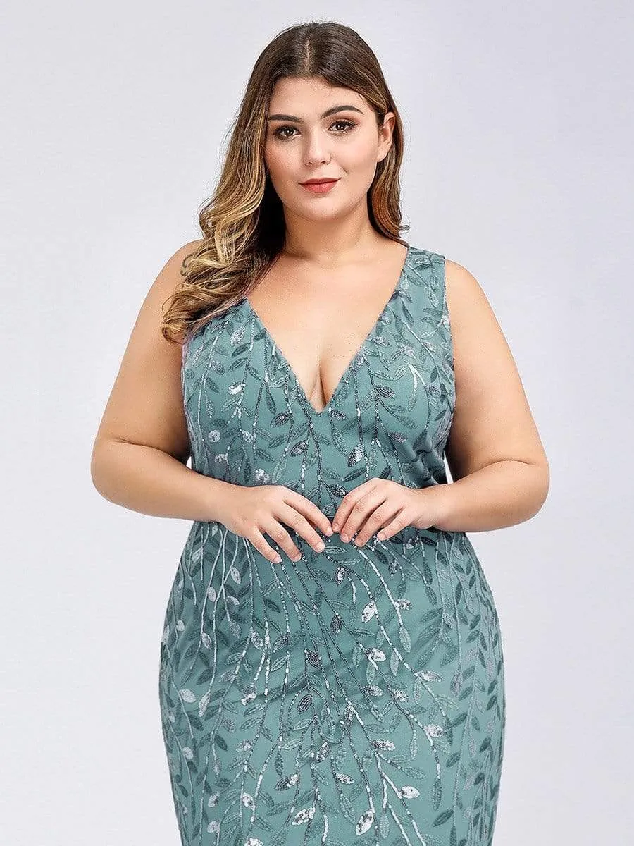 Plus Size Maxi Sequin Formal Dresses & Gowns