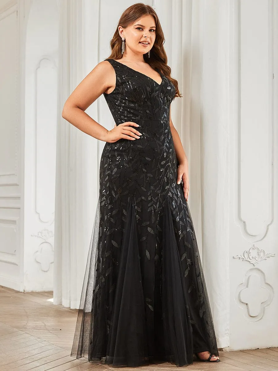 Plus Size Maxi Sequin Formal Dresses & Gowns