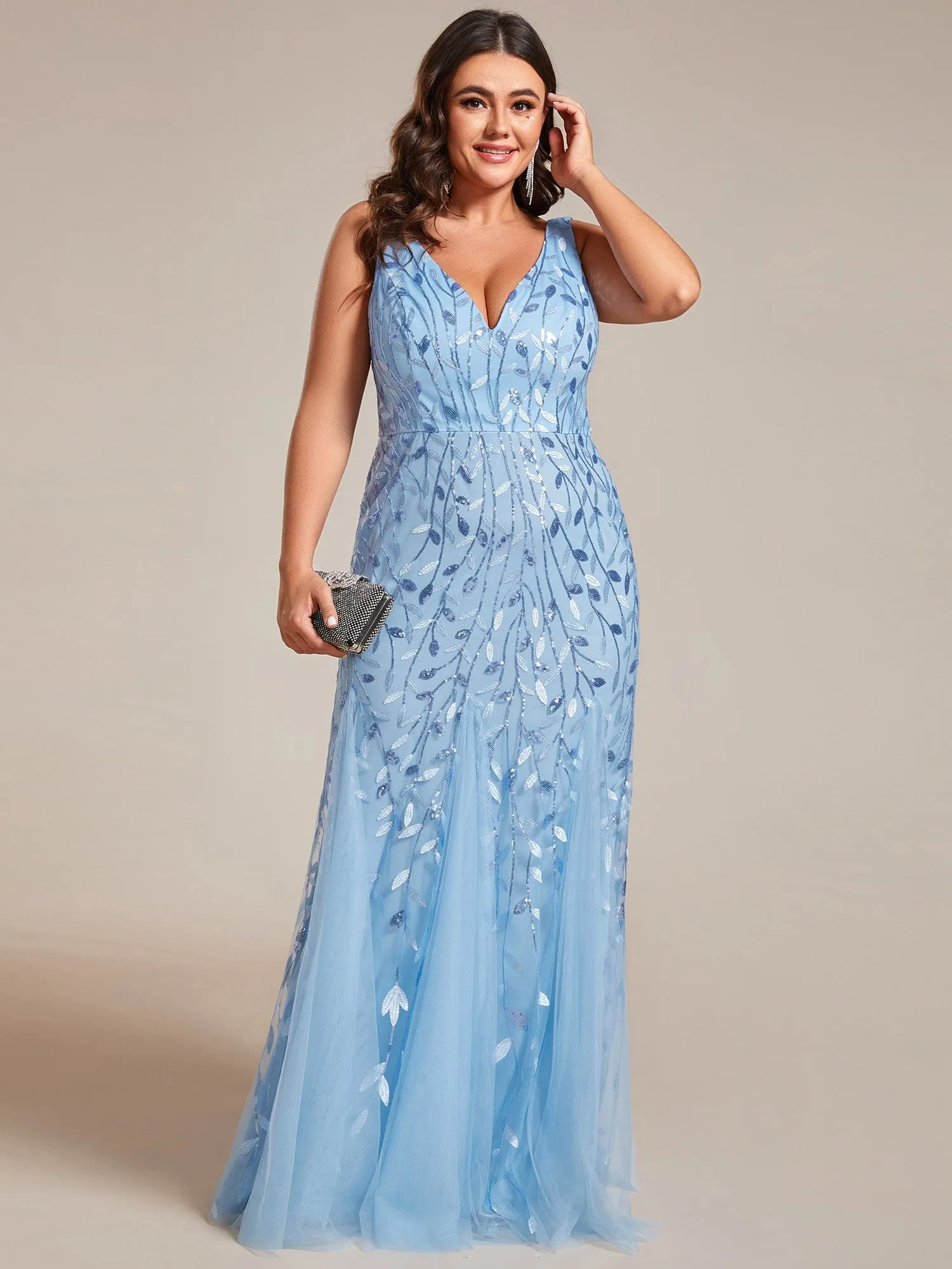 Plus Size Maxi Sequin Formal Dresses & Gowns