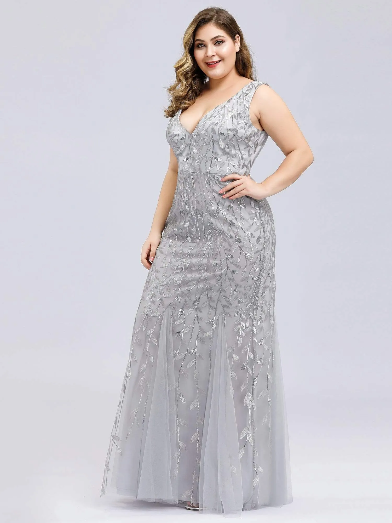 Plus Size Maxi Sequin Formal Dresses & Gowns