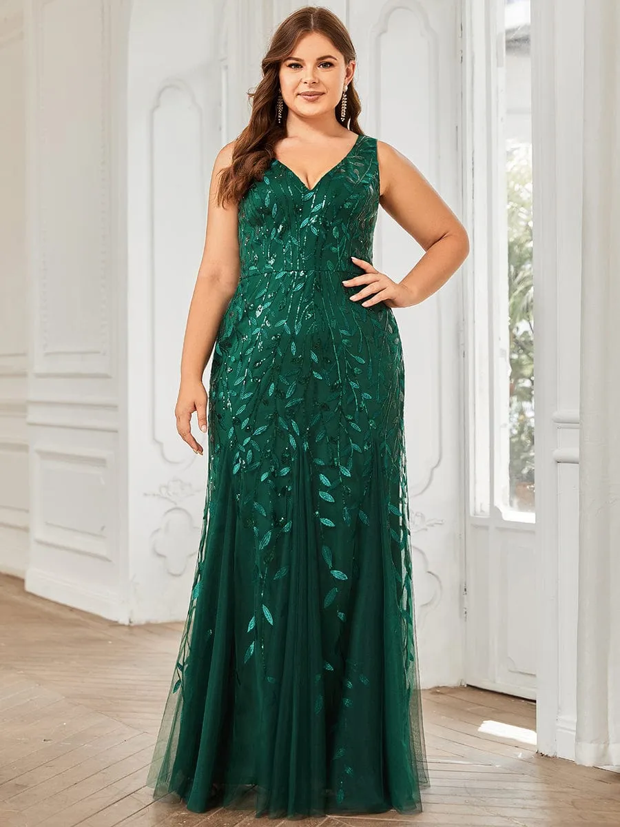 Plus Size Maxi Sequin Formal Dresses & Gowns