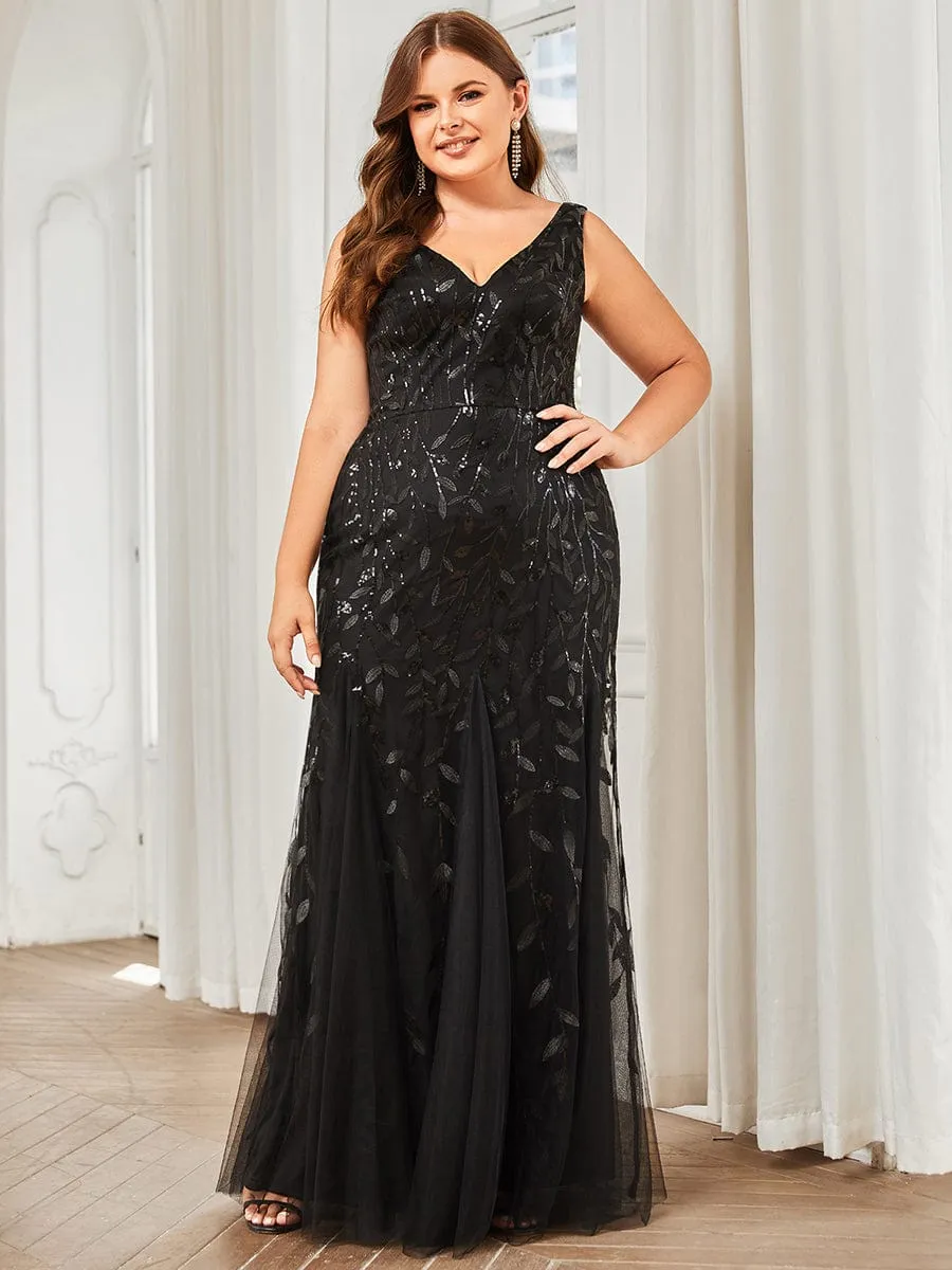 Plus Size Maxi Sequin Formal Dresses & Gowns