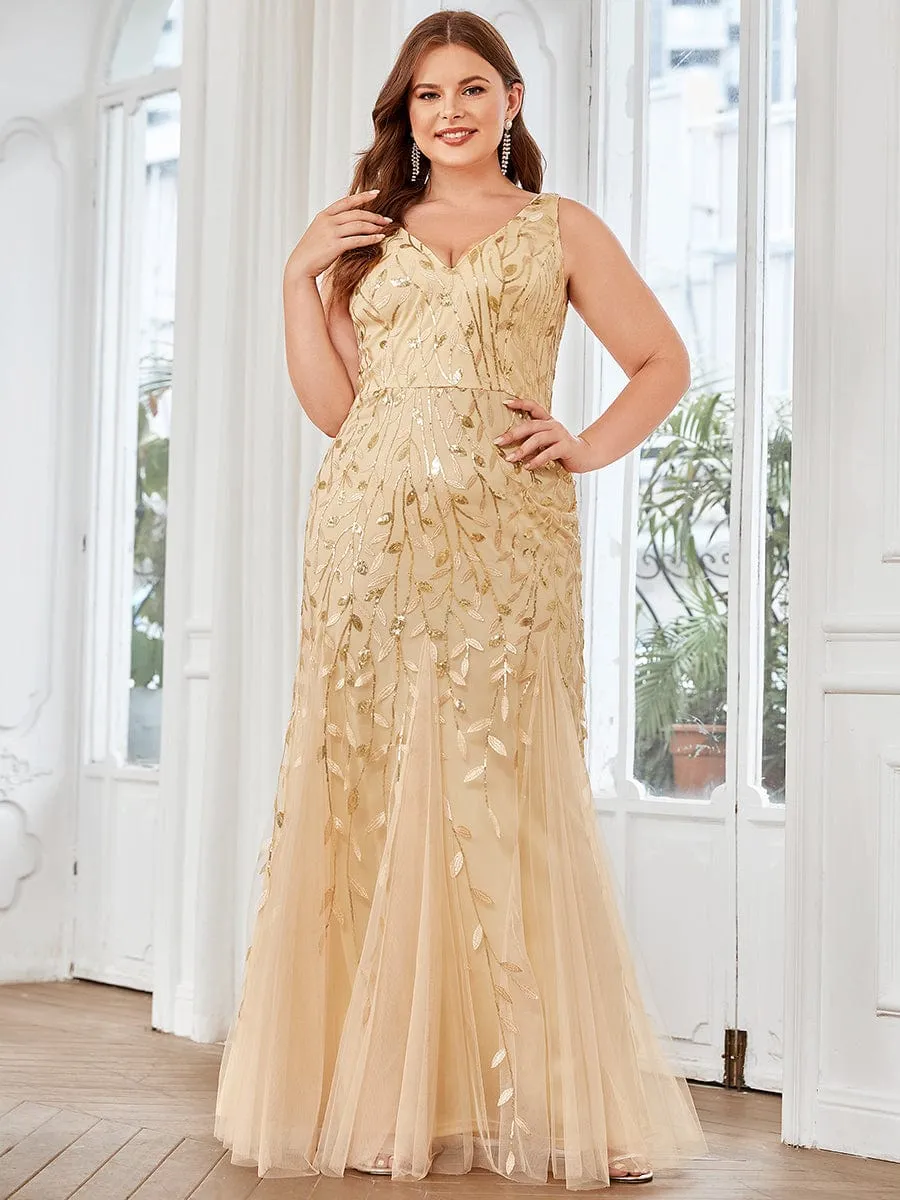 Plus Size Maxi Sequin Formal Dresses & Gowns