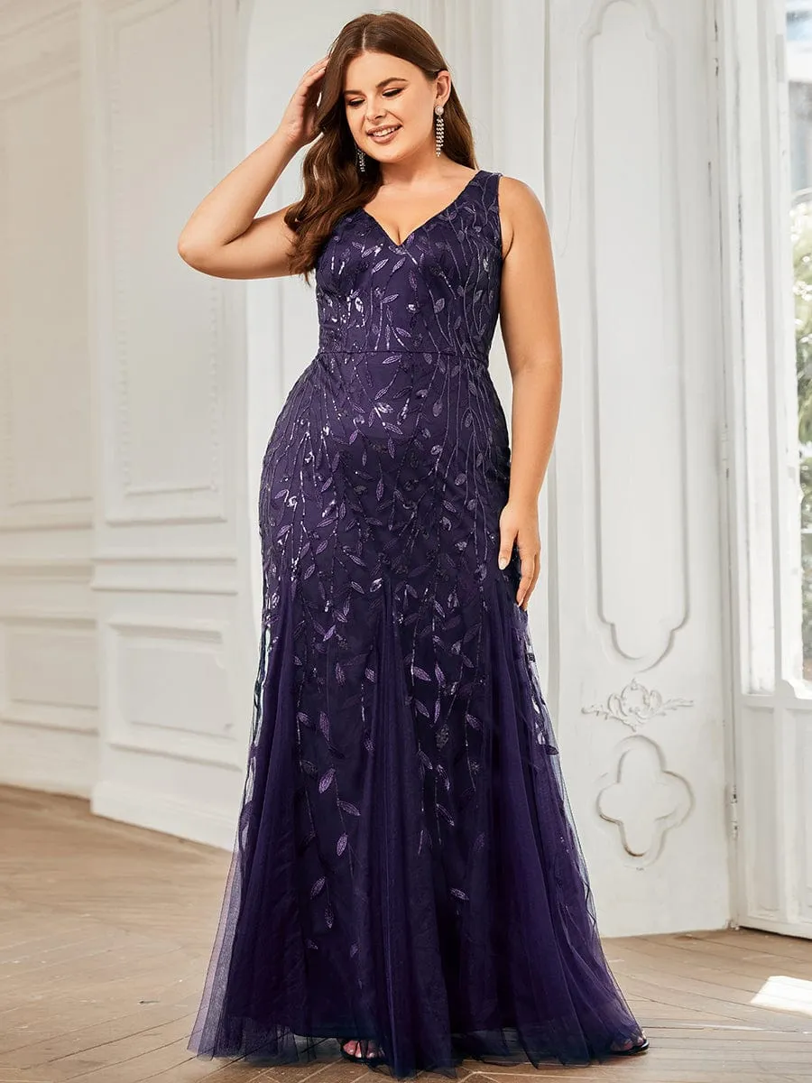 Plus Size Maxi Sequin Formal Dresses & Gowns