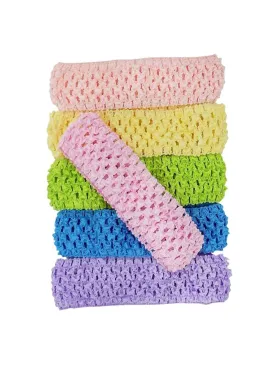 Pretty Pastels - 6 Pack 1.5" Elastic Crochet Headbands