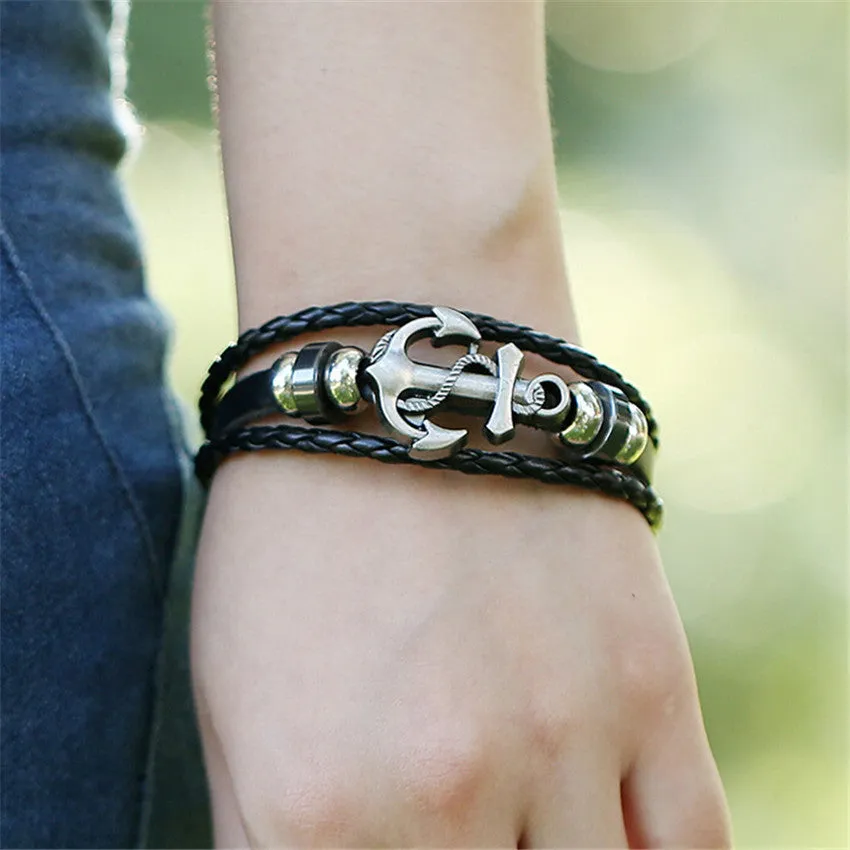 Punk Men Bracelet European and American Jewelry Steel Bracelet boat anchor bracelets & bangles For Men Jewelry