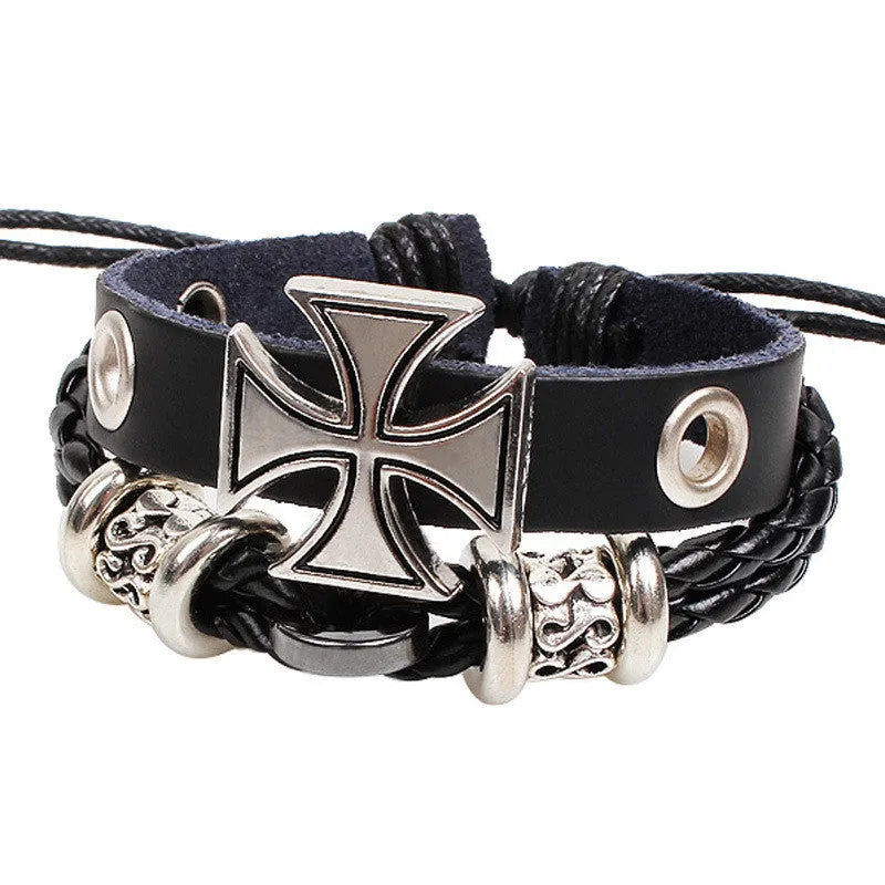 Retro rope leather men bracelets leather hand woven bracelet braided bracelet male female bracelets & bangles fashion Jewelry