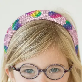 Rhinestone Heart Sponge Padded Headbands