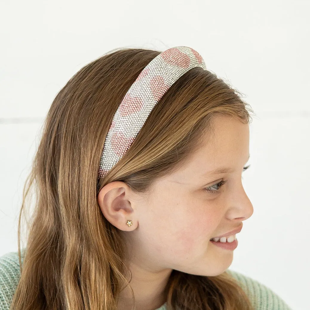 Rhinestone Heart Sponge Padded Headbands