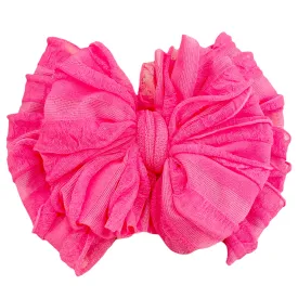 Ruffled Headband- Neon Pink