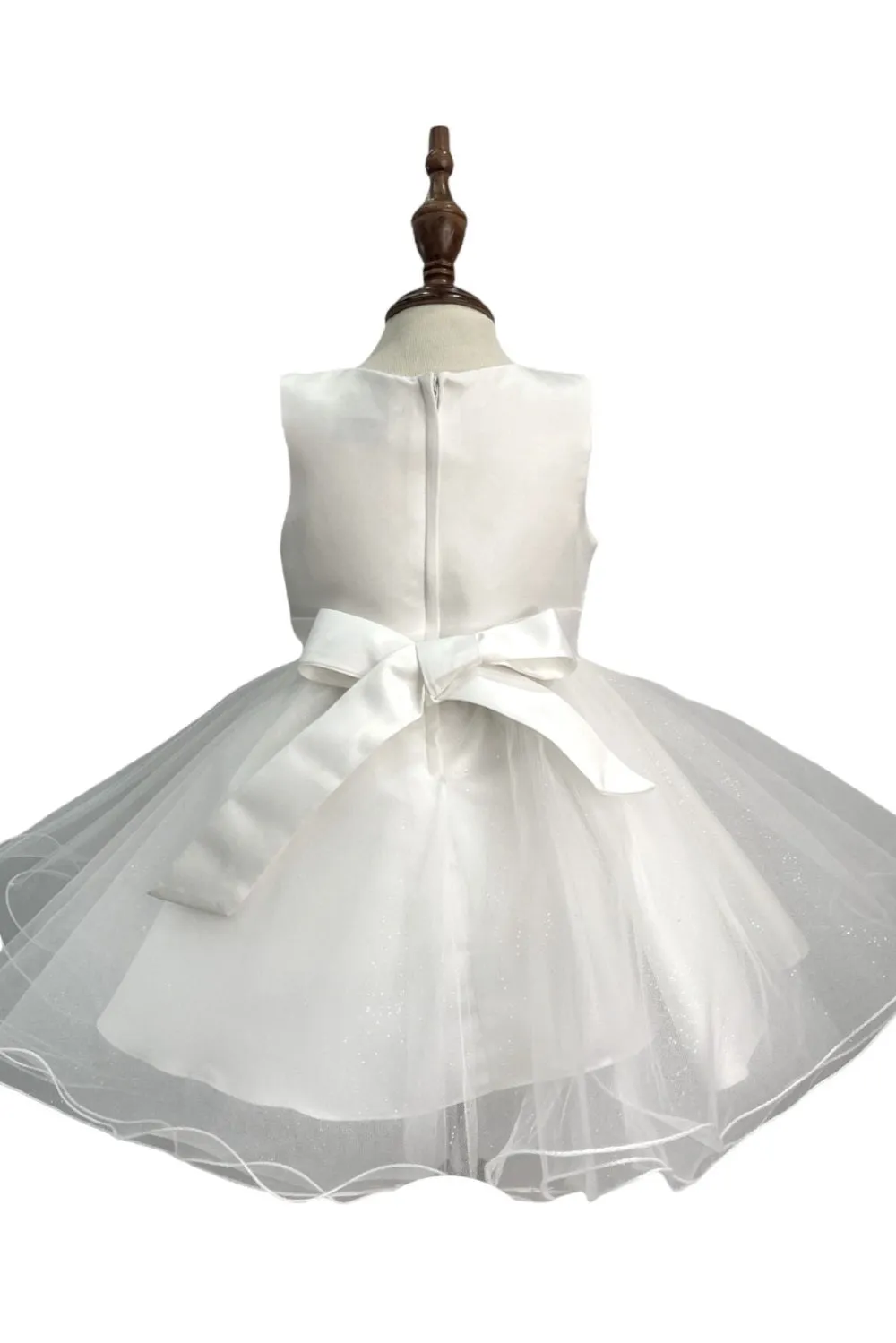 Satin Daisy Sequin Tulle Baby Dress by Cinderella Couture USA AS9154B