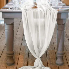 Sheer Chiffon Table Runners- Vintage Look - Wedding- Shower-Table Decor