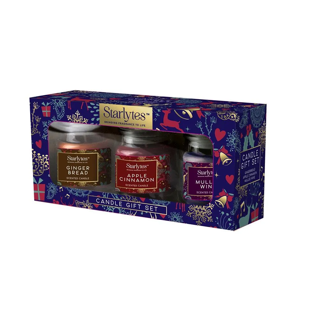 Starlytes Christmas Jar Candles Gift Set | Pack of 3