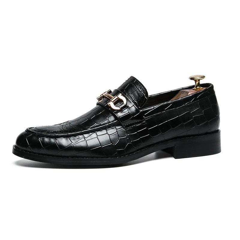 Tamer - Men's Italian Style Alligator print  Loafers with horsebit decoration