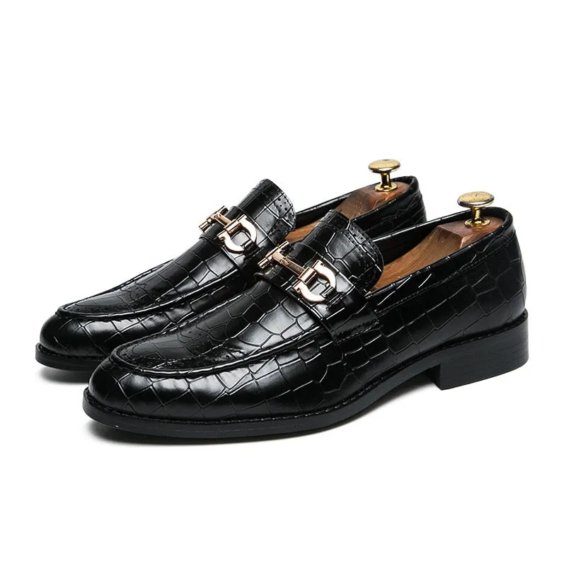 Tamer - Men's Italian Style Alligator print  Loafers with horsebit decoration