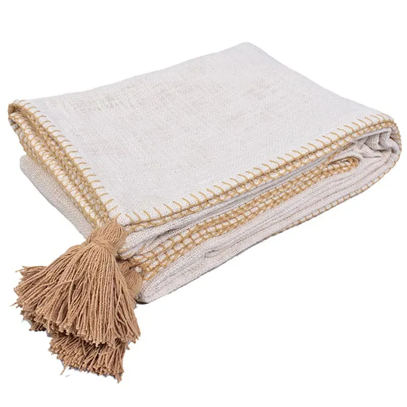 Top Stich Cotton Throw | 71 & 49 Inches