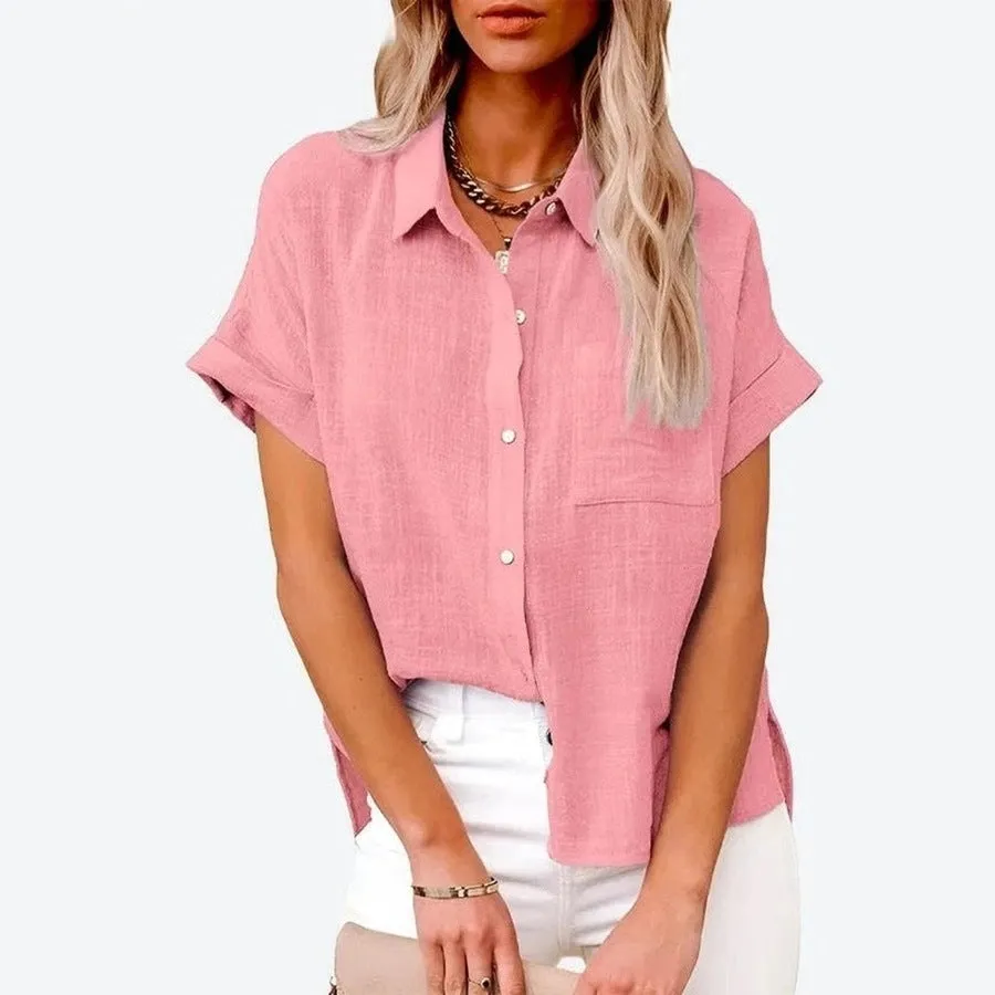 Trendy Casual Button-Up Blouse Shirts