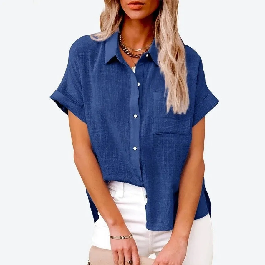 Trendy Casual Button-Up Blouse Shirts