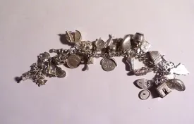 Vintage sterling silver charm bracelet for her