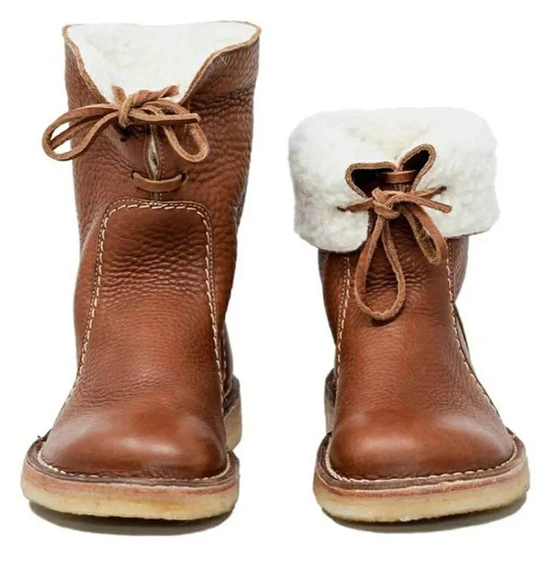 Wide-Fit Lined Women's Winter Boots with Fur