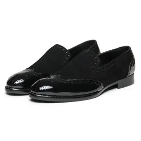 Wingtip Venetian Loafers - Black