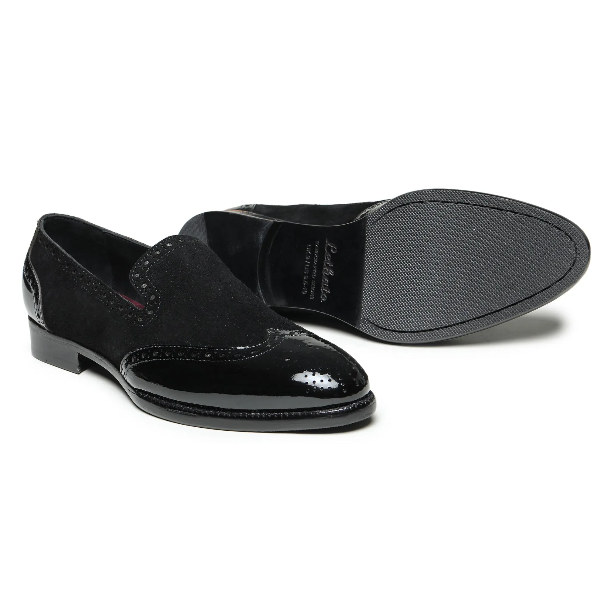 Wingtip Venetian Loafers - Black