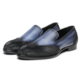 Wingtip Venetian Loafers - Blue